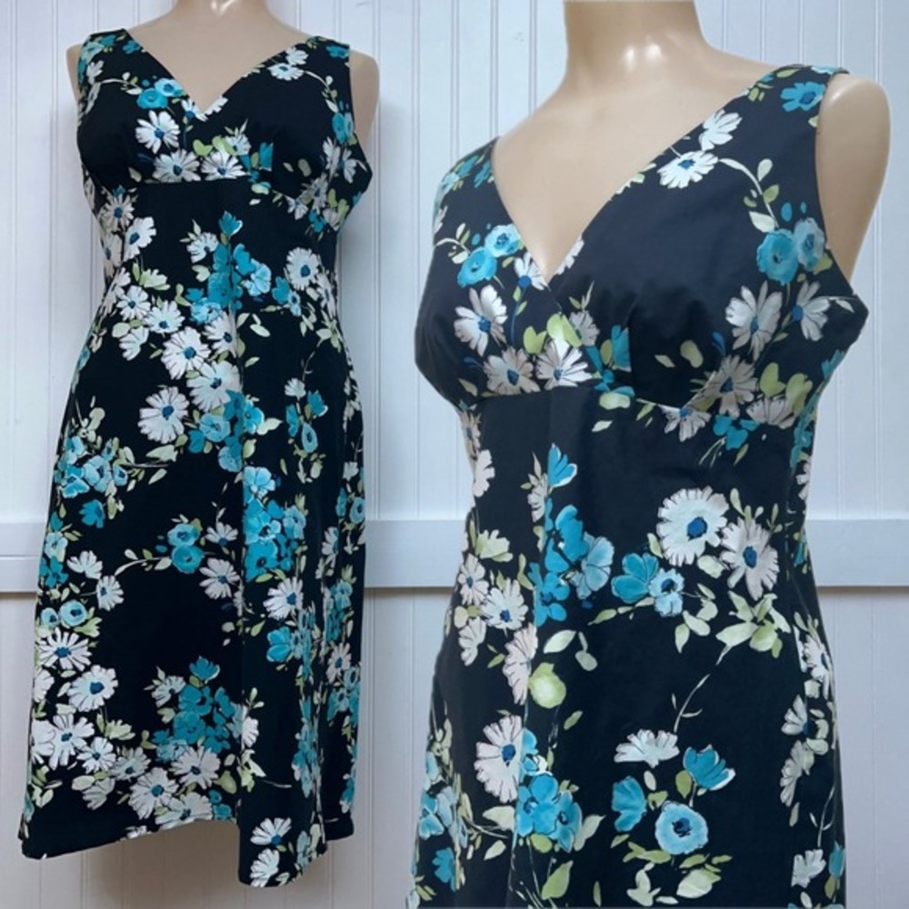 Tristan Isuet Sundress Black Floral Cottagecore Whimsigoth Women's S Spring Chic